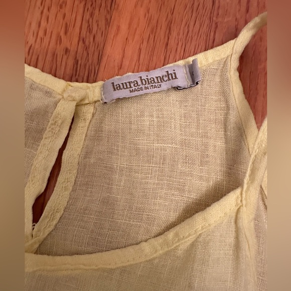 Laura Bianchi Maxi Tank Dress Women Small  Gray Slide Slit Linen Italy ¥¥ - Picture 10 of 13